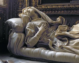 Den salige Ludovica Albertonis død, fra Altieri-kapellet, 1674 (marmor)